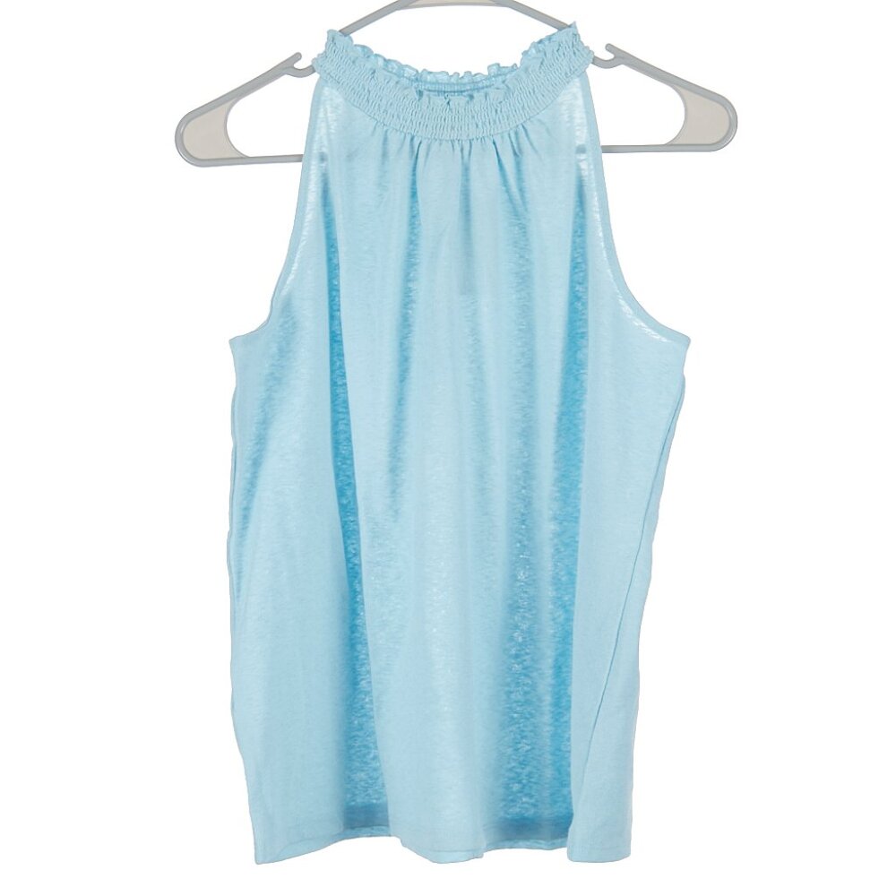 LOFT Sky Blue Smock Neck Sleeveless Tank Women's Small NWT